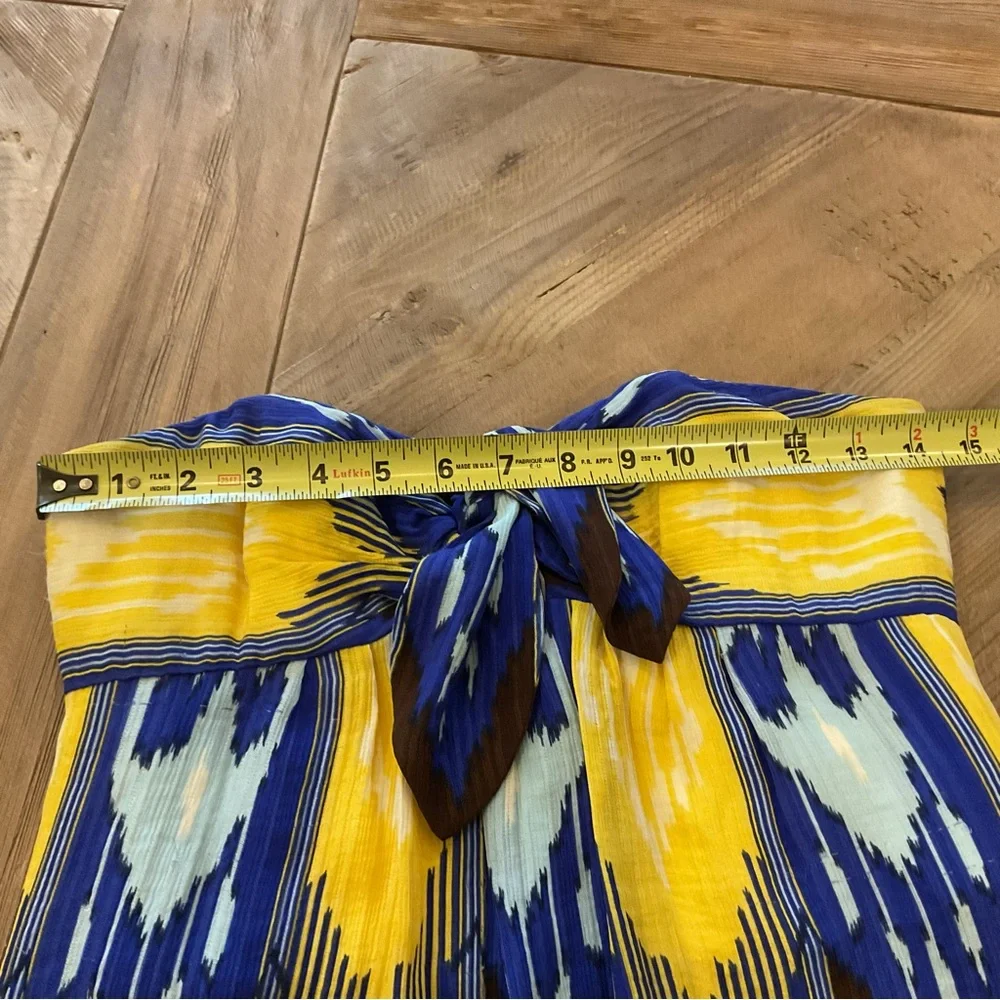 Tory‎ Burch Strapless Leeona Dress Blue Island Ikat Print Size 6 NWT
